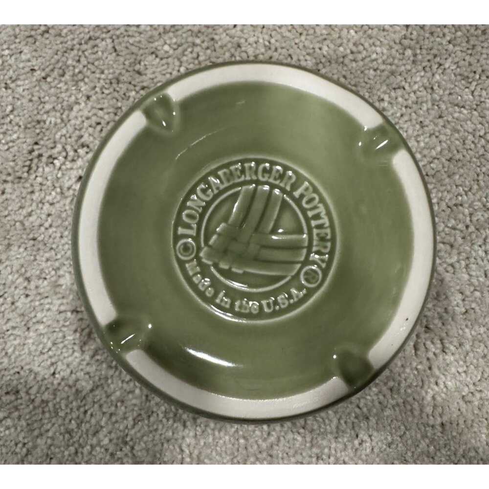 Longaberger Sage 1 Pint Salt Crock Pottery Made In USA